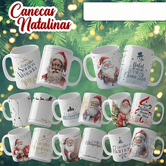 19 Artes para Caneca e Camisa Natal Papai Noel Arquivo Editável  