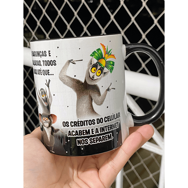 Arte Caneca Eu Prometo te incomodar na alegria e na tristeza Rei Julien Arquivo Png 3