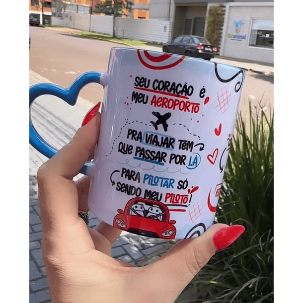 Arte Caneca Flork Seu Coração é Meu Aeroporto pra Viajar Tem que Passar por Lá Arquivo em Jpg 1