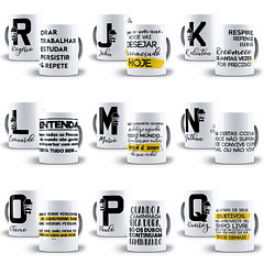 26 Artes Caneca Alfabeto Masculino Editável em Corel Draw