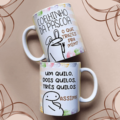 Arte Caneca Coelhinho da Páscoa O Que Trazes Pra Mim Um Quilo, Dois Quilos, Três Quilos Assim! Arquivo Png