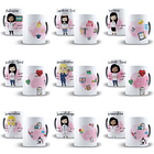 103 Artes para Caneca Profissões Feminina Editável em Corel Draw + Png 7