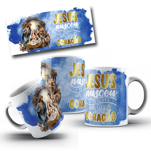 7 Arte para Caneca Presépio Natal Jesus em Corel Draw  2