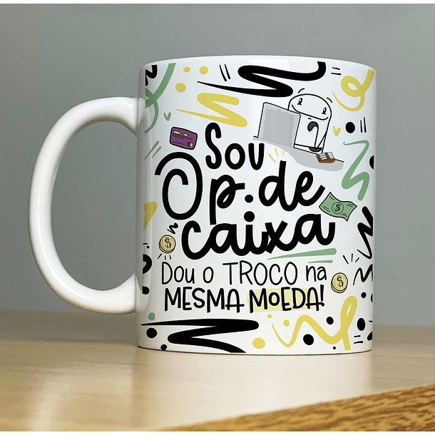 Arte Caneca Sou Operador de Caixa Flork Profissão Arquivo Png