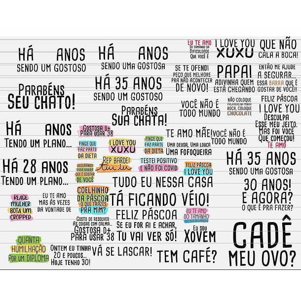 Kit Digital Flork Bento Memes Letrinhas 2 sem fundo Arquivos Png 5