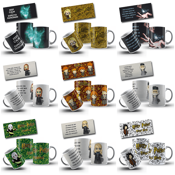 65 Artes para Caneca Harry Potter Arquivo Editável  5