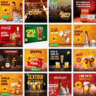 Pack Canva Bebidas Bar Cervejaria Templates Editáveis 30 Artes + Bônus 1