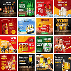 Pack Canva Bebidas Bar Cervejaria Templates Editáveis 30 Artes + Bônus 2