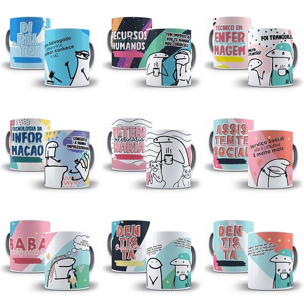 50 Artes Caneca Flork Profissões Arquivos Sublimação Jpge 3
