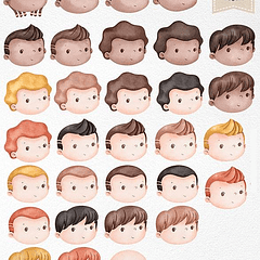 Kit Digital Aluninhos em Aquarela  sem fundo Png 