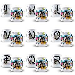 26 Artes Canecas Alfabeto Turma do Mickey Arquivo em Jpge/Png