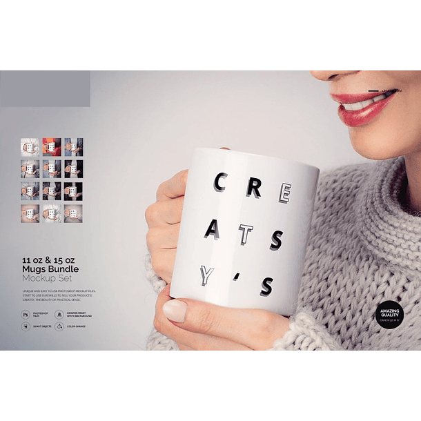 Mockup para Caneca Modelo 2 em Photoshop  1