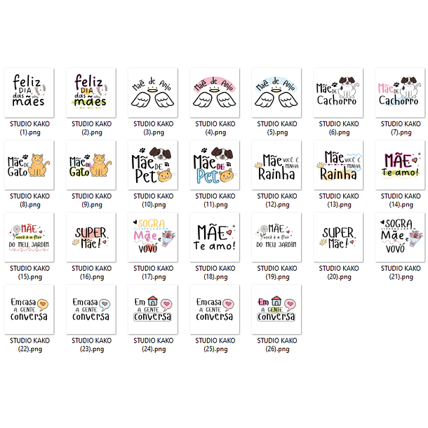 Kit Digital Dia das Mães em Png  3