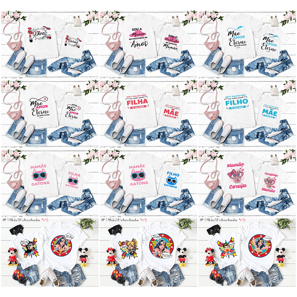 Mega Pack Artes para Camisa Dia das Mães Tal Mãe Tal Filha  9