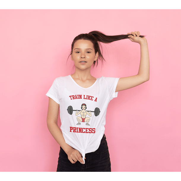 5 Arte para Camisa Treine Como uma Princesa Arquivo em Png 4