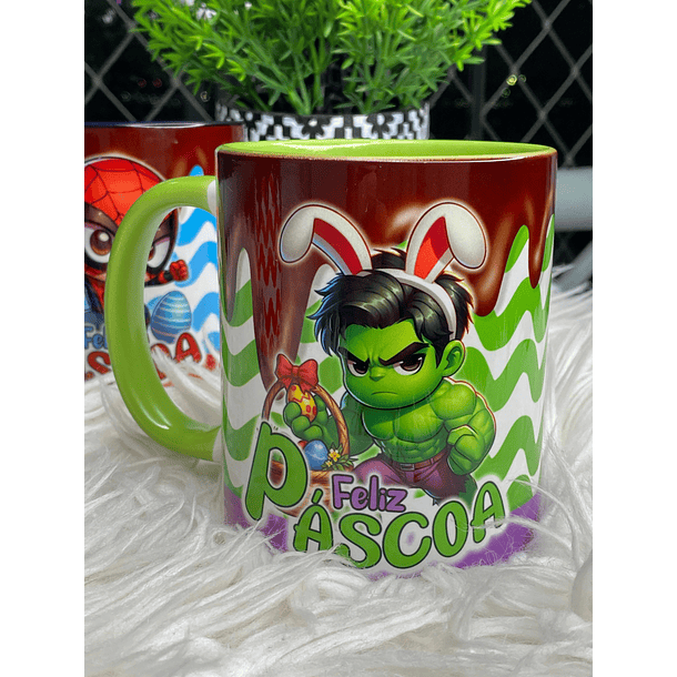 6 Arte para Caneca Páscoa Super Heróis Arquivo Png 4