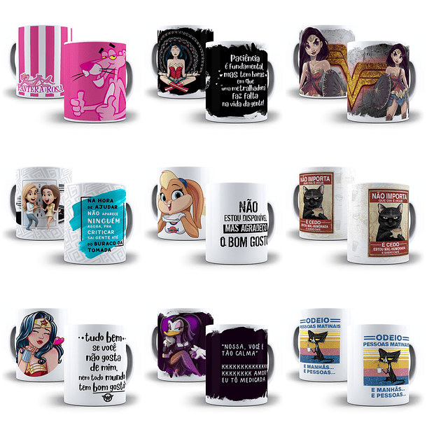 240 Artes para Caneca Frases Motivacionais Personagens e Outros Arquivo em Jpg  7