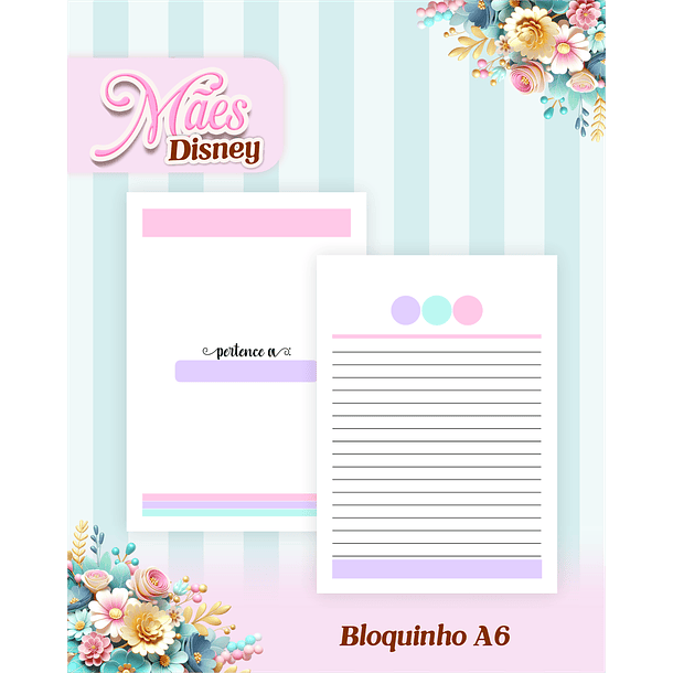 Arquivos para Encadernação Dia das Mães Princesas da Disney em Pdf e Png 15