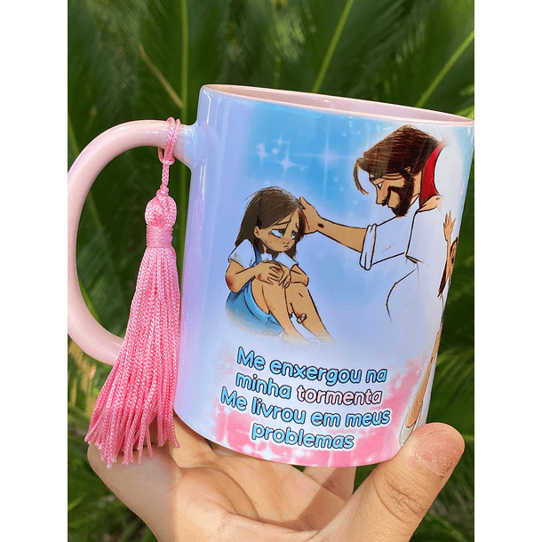 Arte Caneca Me enxergou na Minha Tormenta Me Livrou em meus Problemas - Lindo Momento Arquivo em Jpg 1