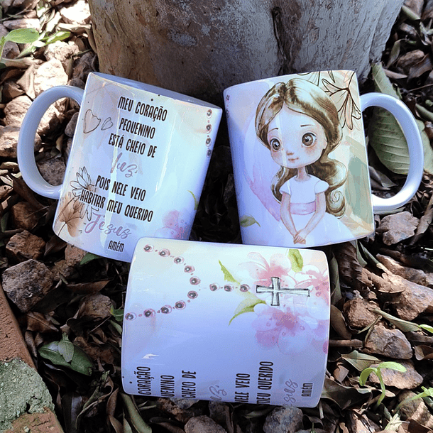 16 Artes para Caneca Primeira Eucaristia Menino e Menina Arquivo Editável 9