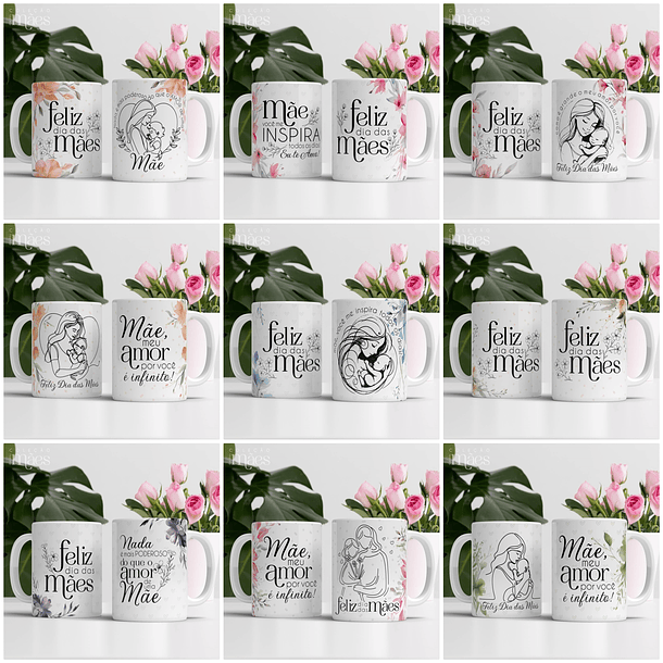 40 Artes para Caneca e Azulejo Dia das Mães Arquivo Editável 13