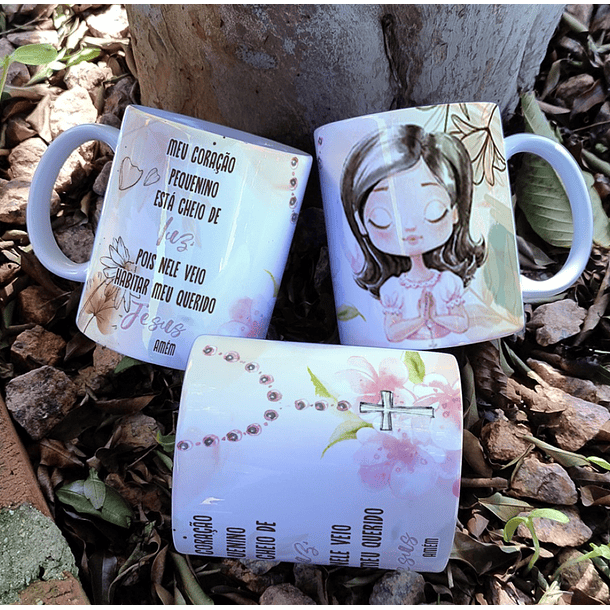 16 Artes para Caneca Primeira Eucaristia Menino e Menina Arquivo Editável 12