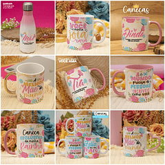 20 Artes para Caneca Floral Dia das Mães Arquivo em Jpg
