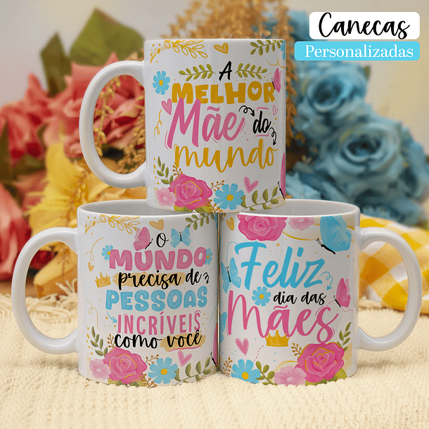 20 Artes para Caneca Floral Dia das Mães Arquivo em Jpg 5
