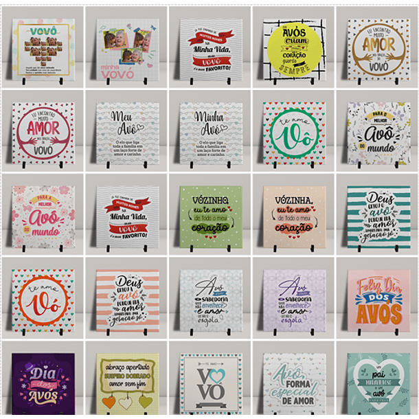 141 Artes para Caneca e Azulejo Dia dos Avós Arquivos Editável + Jpg 2