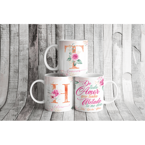 25 Artes para Caneca Alfabeto Floral Dia das Mães Arquivos em Jpg 1