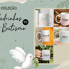 5 Artes para Caneca Padrinhos de Batismo Arquivos em Jpg