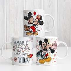 6 Artes Caneca e Camisa Dia dos Namorados Mickey e Minnie Arquivos Editável 
