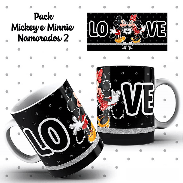 10 Artes Caneca Dia dos Namorados Mickey e Minnie Arquivos Editáveis 3