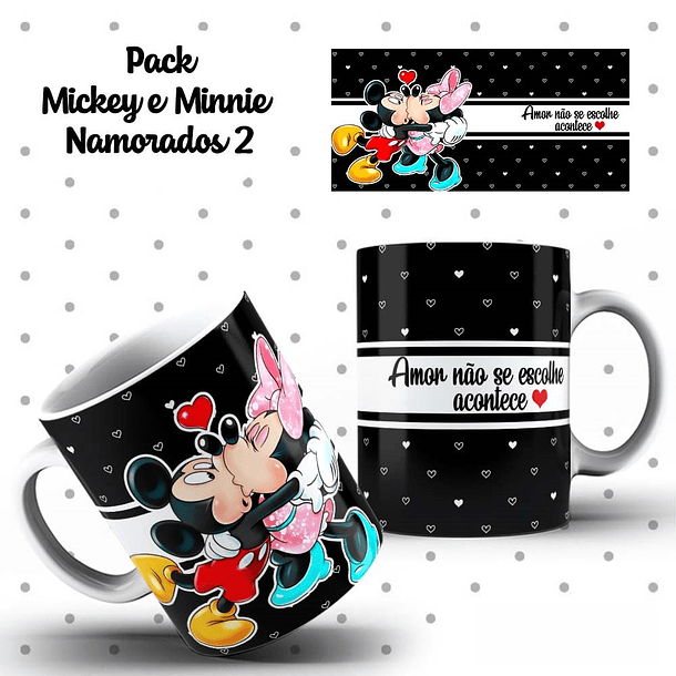 10 Artes Caneca Dia dos Namorados Mickey e Minnie Arquivos Editáveis 8