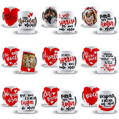 44 Artes Caneca Azulejo Almofada e Camisa Dia dos Namorados arquivo em Png