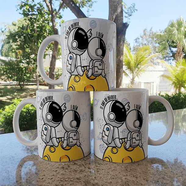 5 Artes para Caneca Dia dos Namorados Astronauta Arquivo Editável 4
