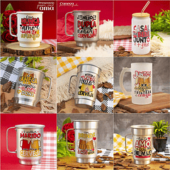 Kit digital Caneca Cheia Casal Feliz Dia dos Namorados Arquivo em Png