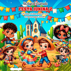 Kit Digital Festa Junina São João Arquivo em Png 