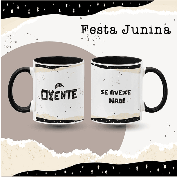 8 Artes para Caneca São João Festa Junina Xilografia Arquivo em Jpg 5