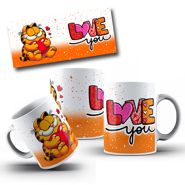 7 Artes para Caneca Dia dos Namorados Garfild Arquivo em Jpg 4