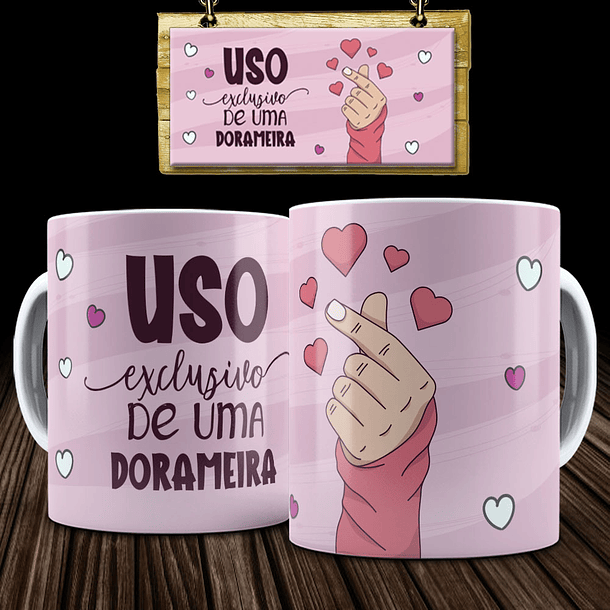 3 Artes para Caneca Doramas Arquivo Editável 3