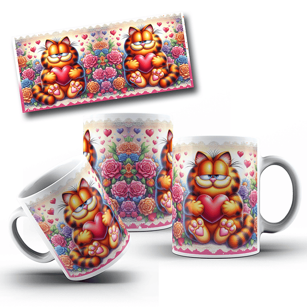 7 Artes para Caneca Dia dos Namorados Garfild Arquivo em Jpg 7