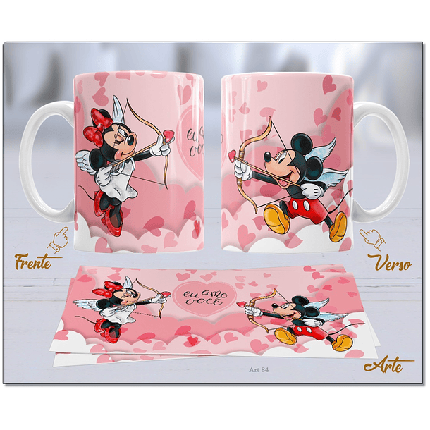 20 Artes para Caneca Dia dos Namorados Mickey e Minnie Arquivo Editável  3