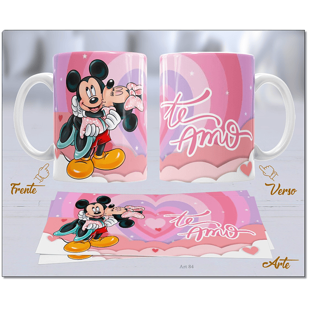20 Artes para Caneca Dia dos Namorados Mickey e Minnie Arquivo Editável  5
