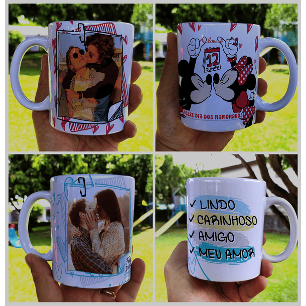 20 Artes para Caneca Dia dos Namorados Mickey e Minnie Arquivo Editável  15