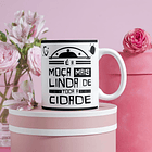 Arte para Caneca Dia dos Namorados É a moça mais linda de toda cidade Xilografia Arquivo em Jpg 1