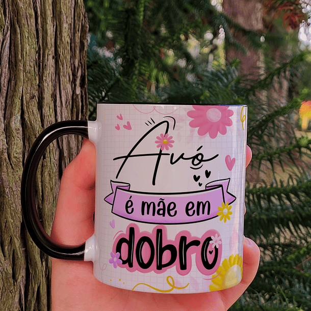 Arte Caneca Avó é Mãe em Dobro Dia dos Avós Arquivo Png