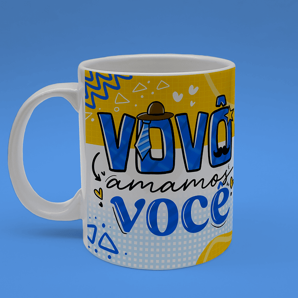 Arte Caneca Vovô Amamos Você Dia dos Avós Arquivo Png