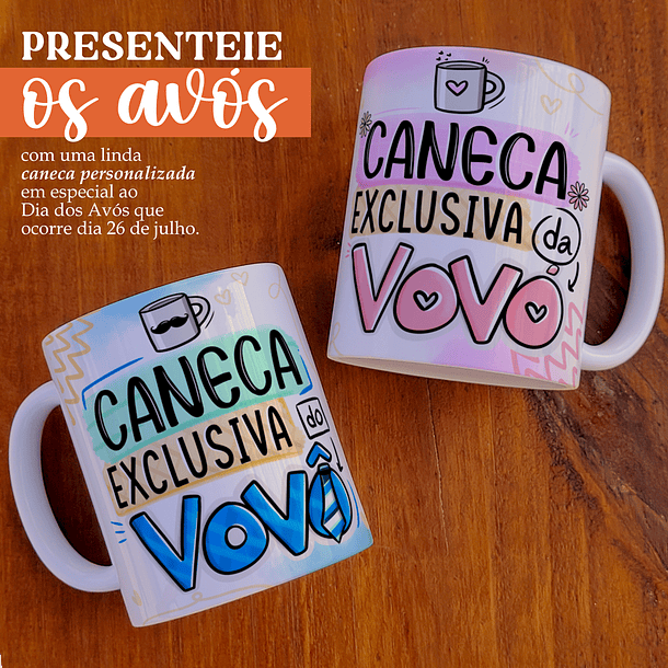 2 Arte Caneca Caneca Exclusiva da vovó e do Vovô Dia dos Avós Arquivo Png