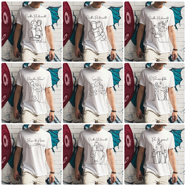 20 Artes para Caneca e Camisa Dia dos Pais em Linhas Arquivo Editável 2